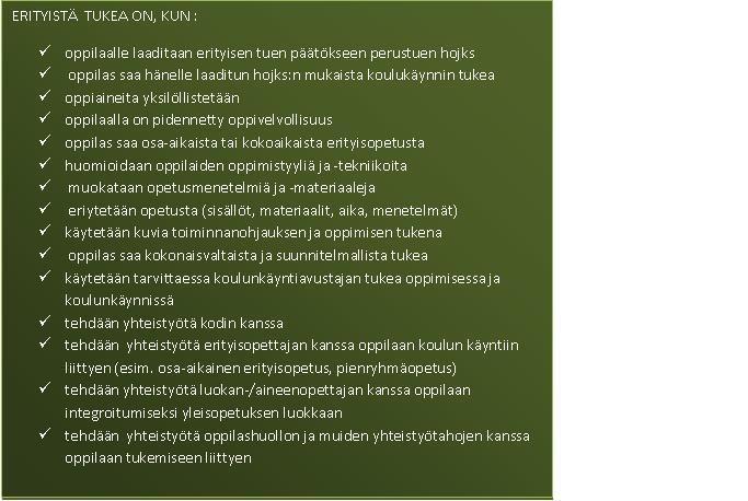 Page 12 of 211 hojks. Suunnitelmasta ilmenee oppilaan erityisen tuen päätöksen mukainen opetuksen ja tuen antaminen.
