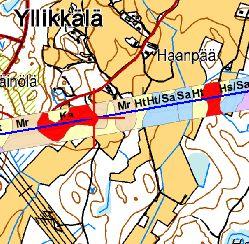 77 Km 268+200-268+300 Tarkastelukohde sijaitsee matalassa kallioleikkauksessa. Maaperä on tällöin kalliota lähellä moreenivyöhykettä (kuva 4.23).