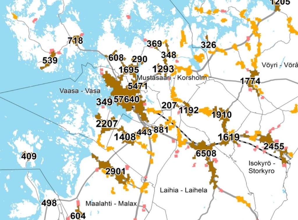 4. Yhdyskuntarakenne Yhdyskuntarakenteellisesti Vaasan ja Mustasaaren alueet muodostavat yhtenäisen toiminnallisen kokonaisuuden.