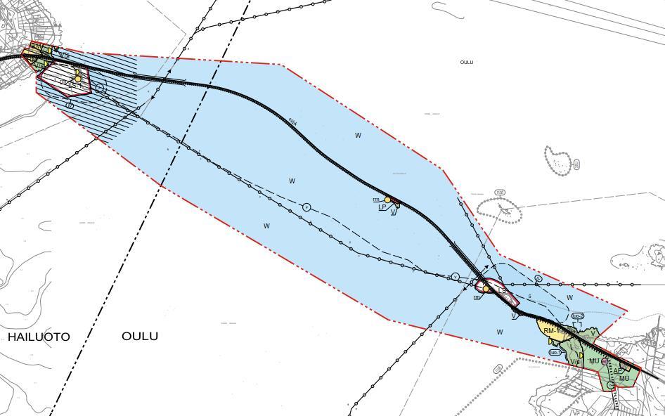 TIESUUNNITELMASELOSTUS 17 (81) Osayleiskaava mahdollistaa kiinteän yhteyden sijoittamisen suunnittelualueelle. Kaavassa osoitetaan kiinteä yhteys ja rantojen maankäyttö.