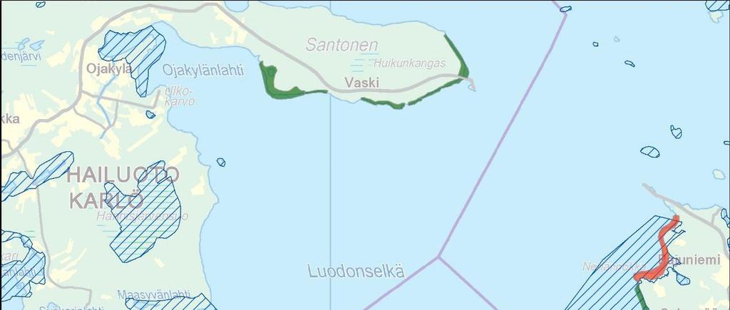 TIESUUNNITELMASELOSTUS 75 (81) Kuva 21. Lieventämistoimenpiteiden alaiset kohteet. Lieventämistoimenpiteet määritetään tarkkailutulosten perusteella.