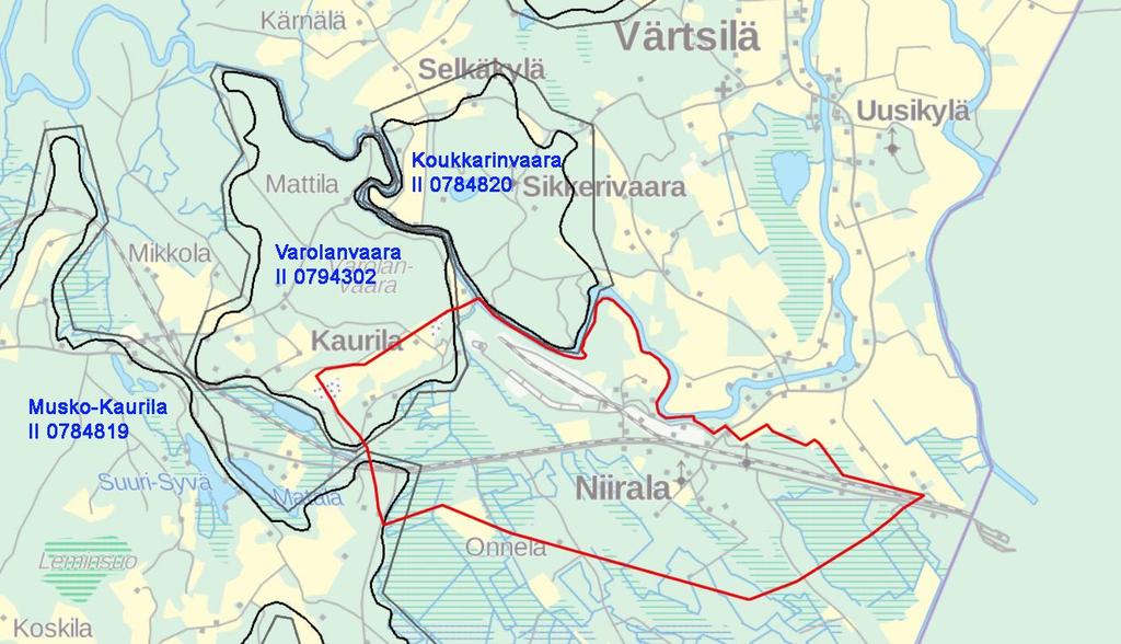 Suunnittelualue sijoittuu länsiosastaan Varolanvaaran vedenhankintaan soveltuvalle pohjavesialueelle (II 0784820).