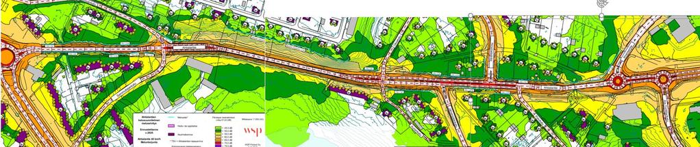 1 Katu / kohde Ahtialantien + Hirsimetsäntien meluesteet välillä