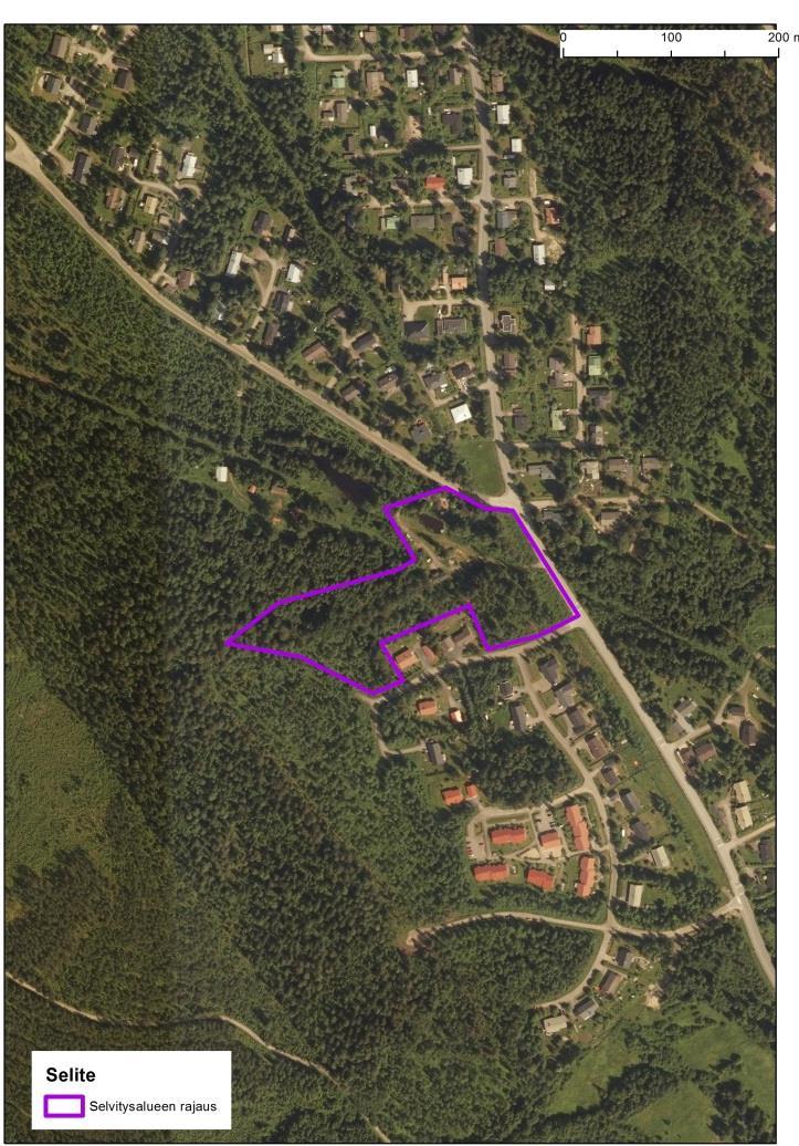 2 Maastotyöskentely Alueelle tehtiin maastokäynti 21.7.2016, jolloin alueelta etsittiin liito-oravalle metsärakenteeltaan soveltuvat metsäalueet.