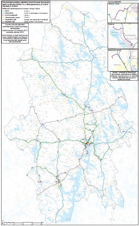 VERKKOMÄÄRITTELYT SEKV Määrittely tehty tai tekeillä kaikissa ELY-keskuksissa Toimii erikoiskuljetusten runkoverkkona Täydentävät reitit ja muuntajareitit Täydentävät SEKV:n ohella