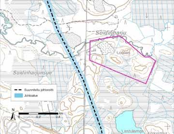 Tutkittavalle voimajohtoreitille sijoittuu ainoastaan Simon Leipiön laajennuksen suunniteltu tuulivoima-alue, jonka kaavoitus on edennyt loppuvaiheeseen.