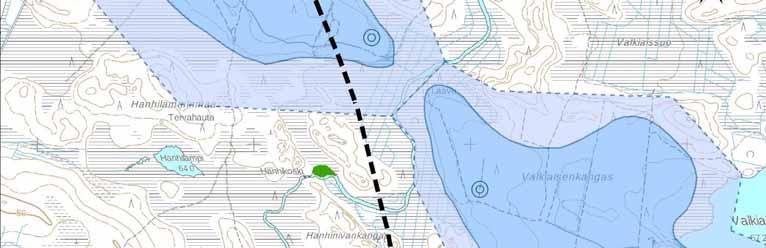 Oulujoen-Iijoen vesienhoitoalueella johtoreitti sijaitsee kolmella eri vesistöalueella: Oulujoen vesistöalue (59), Kiimingin vesistöalue (60)