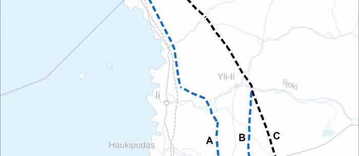 26 Ympäristövaikutusten arviointiselostus 4.2.2 Vaihtoehtoiset johtoreitit Kyseessä olevalle voimajohtohankkeelle on toteutettu.