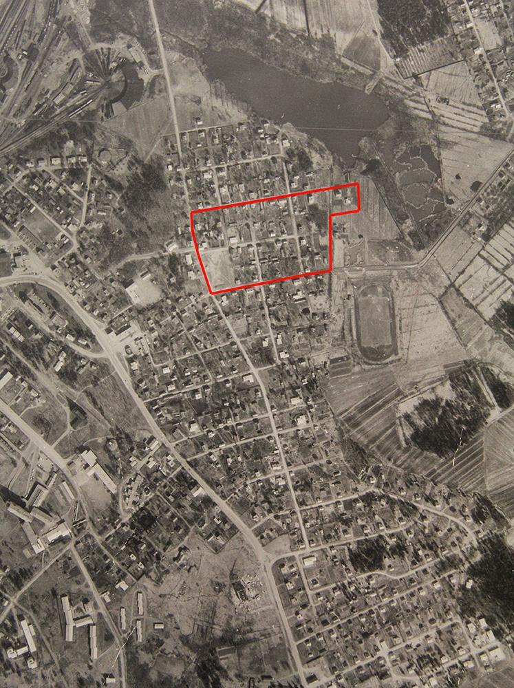Vuonna 1969 otetusta ilmakuvasta nähdään, miten inventointialue oli nivoutunut kiinteäksi