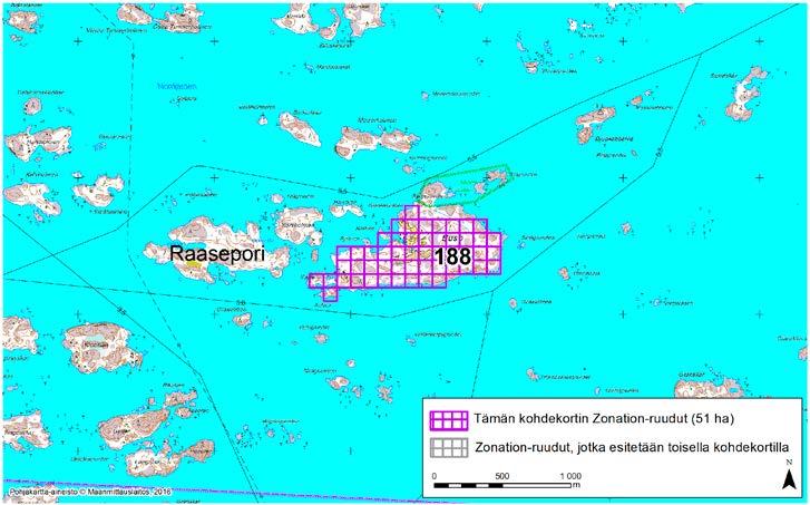 Raasepori, Zonation-aluetunnus 188 RAASEPORI (188) Alue kattaa lähes kokonaan Busön saaren, joka sijaitsee Tammisaaren eteläisessä saaristossa noin 14 kilometriä Tammisaaren keskustasta kaakkoon.