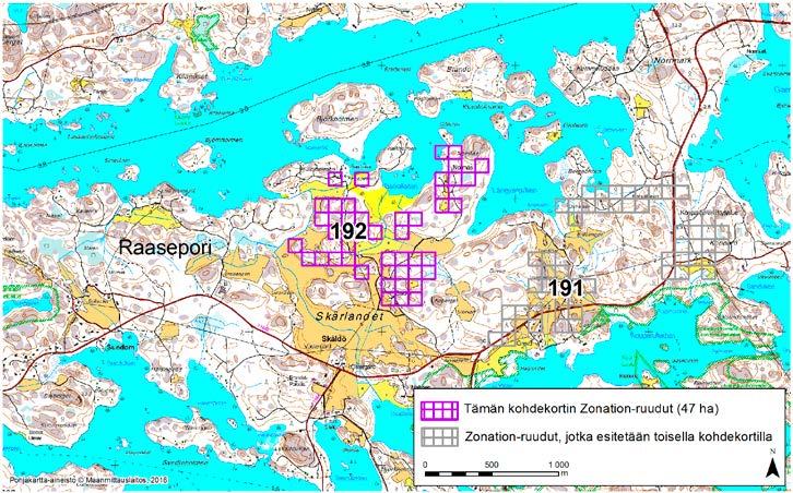 Raasepori, Zonation-aluetunnus 192 RAASEPORI (192) Alue sijaitsee Tammisaaren saaristossa Skärlandetin saarella, jonne on lossiyhteys mantereelta.