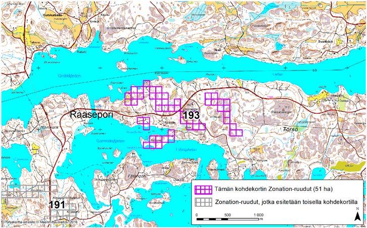 Raasepori, Zonation-aluetunnus 193 RAASEPORI (193) Alue sijaitsee Tammisaaren saaristossa Torsön saaren länsiosassa. Saarelle on lossiyhteys mantereelle.