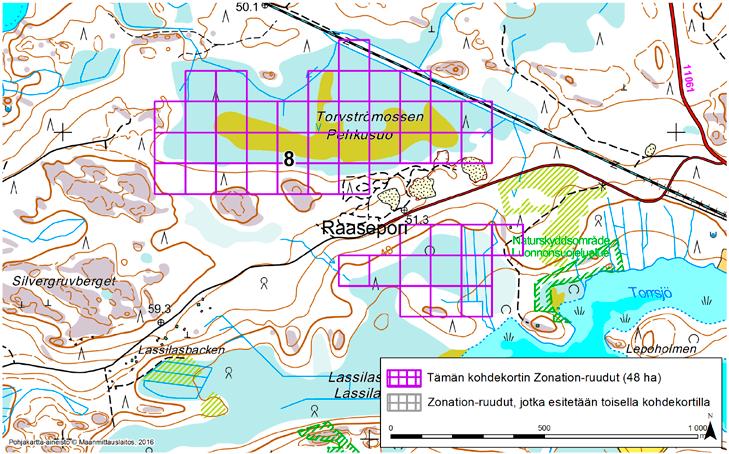 Raasepori, Zonation-aluetunnus 8 RAASEPORI (8) Alue sijaitsee Raaseporin pohjoisosissa Kockbölen kylän koillispuolella ja Trädbollstadin kylän länsipuolella asumattomalla suo- ja metsäalueella.