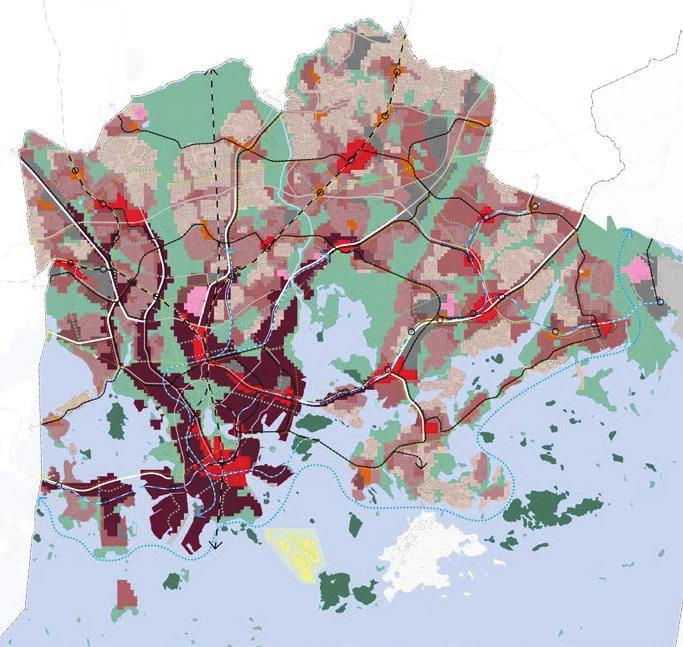 vihreän infrastruktuurin ratkaisut Vihreä infrastruktuuri kaupunkirakenteessa Vihersormi tuo raikasta, viileämpää ilmaa rakennettuun ympäristöön Vajaakäytössä olevia alueita voidaan määrätietoisesti
