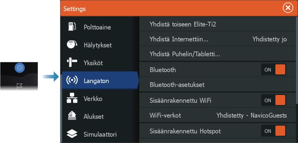 Lisäasetukset Tässä voidaan määrittää lisäasetukset ja se, miten järjestelmä näyttää erilaisia käyttöliittymätietoja. Rekisteröinti Ohjeita laitteen rekisteröimiseksi verkossa.