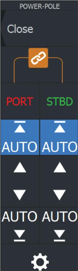 Pysy yhdistettynä Voit avata Power-Pole-asetusten valintaikkunan painamalla Power- Pole-ohjaintaulun asetuspainiketta.