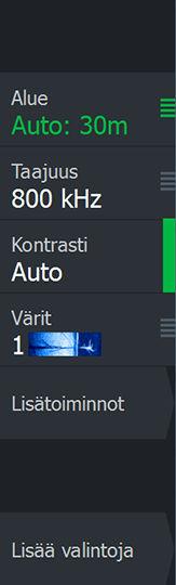 SideScan-tietojen tallentaminen SideScan-tiedot voidaan tallentaa valitsemalla Tallennavalintaikkunassa oikea tiedostomuoto.