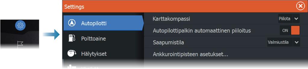 Kompassisymboli on poissa käytöstä, kun kohdistin on aktivoituna ruudussa.