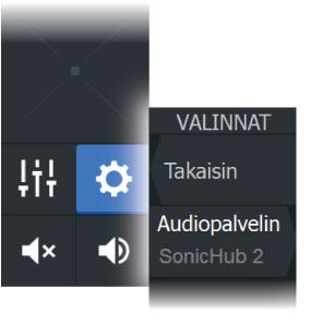 Äänentoistojärjestelmän määrittäminen Audiopalvelin Jos samaan verkkoon on yhdistetty useampia äänilähteitä, yksi laitteista on valittava äänentoistopalvelimeksi.