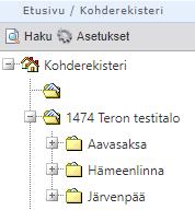 Taso2 Tieto On jokin tieto mikä löytyy kiinteistötasolta, virtuaalikansio perustetaan tämän valinnan mukaan Mikäli kohteella ei tietoa ole,