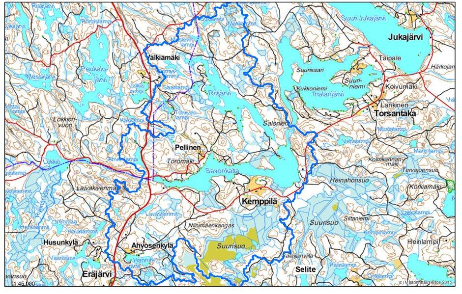Savonkaita ja Riitjärvi Tarkasteltavan valuma-alueen