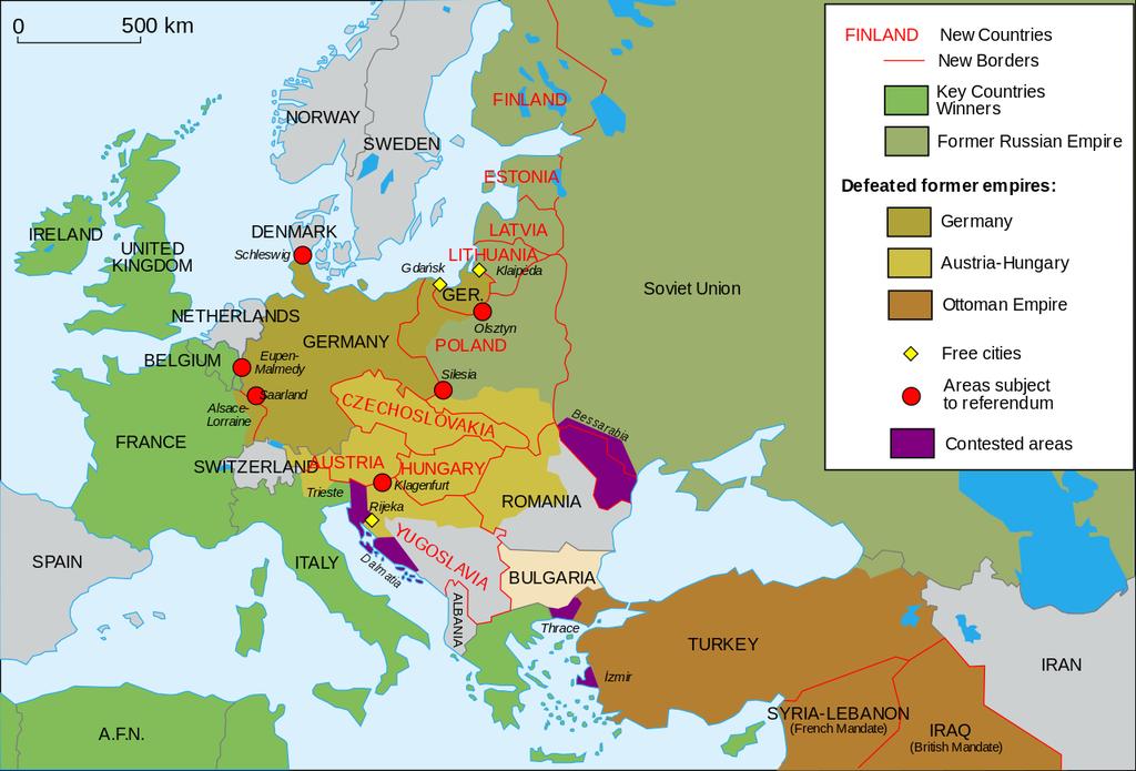 Imperiumien hajoaminen ja pienten valtioiden Euroopan synty 1917-1922 Ruotsi: Norja 1905 Venäjän imperiumi: Suomi, Viro, Latvia, Liettua, Puola, Ukraina, Valko- Venäjä, Tšekkosloavia, Transkaukasian