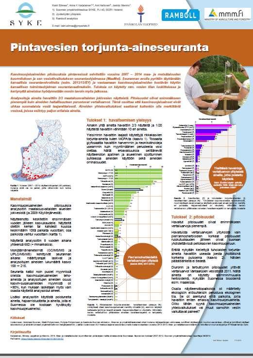 MaaMet / torjuntaaineseuranta 2007 2014 (posteri) Tuloksia hyödynnetty mm.