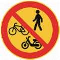 polkupyörällä ajo kielletty C15 Jalankulku ja polkupyörällä