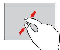 Tietoja muista liikkeistä on ThinkPad-paikannuslaitteen ohjetoiminnossa. Huomautuksia: Kun käytät kahta tai useampaa sormea, pidä sormia hieman erillään toisistaan.