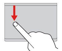 Sipaisu yläreunasta keskelle Aloitusnäytössä tai sovelluksessa voit näyttää komentovalikon sipaisemalla kosketusnäytön yläreunasta alaspäin yhdellä sormella.