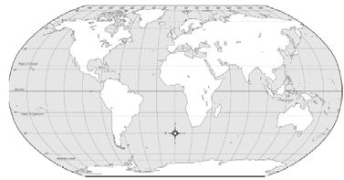 Tähista kaardil kaks piirkonda, kust jõgede vesi maailmamerre ei voola (nn siseäravoolualad) ja kaks piirkonda, kust voolab pinnaühikult kõige rohkem vett maailmamerre. 4 p 9.