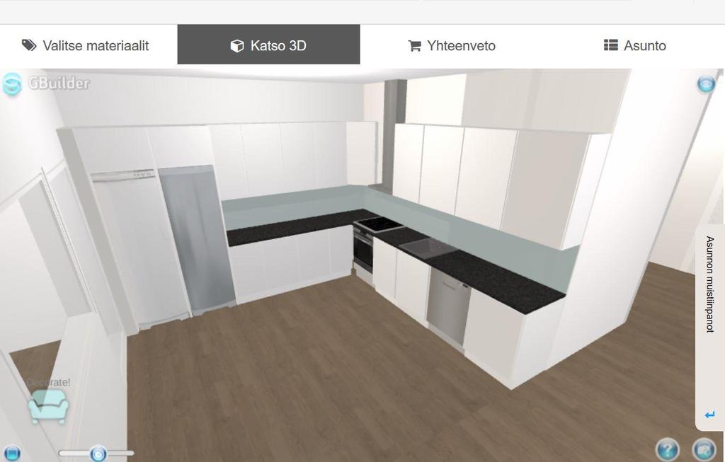 Materiaalivalintaohjelma Maxikodin ostajana, saatte käyttöönne maksuttoman 3D suunnitteluohjelman helpottamaan materiaalivalinnoissa.