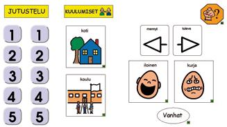 KUVA 8. Kuulumisten osio isossa taulustossa. KUVA 9. Kuulumisten osio pienessä taulustossa. Kuulumisten osion päätaulu jakaantuu molemmissa taulustoissa sisällöllisesti kahteen ryhmään.
