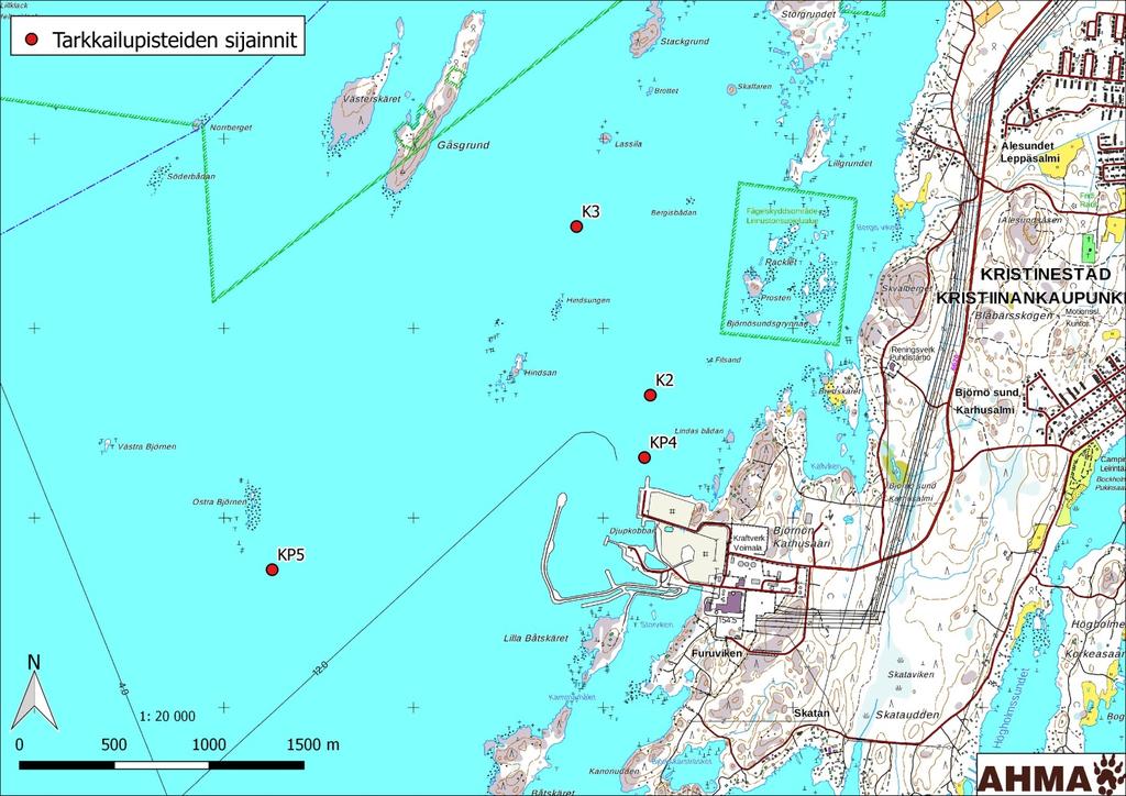 6 Kuva 1. Kristiinankaupungin jätevedenpuhdistamon ja veden laadun havaintoasemien sijainti. 7. RAPORTOINTI 7.
