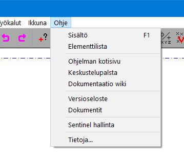 1. Tuki Ohjelmistoon on saatavilla tukimateriaalia useasta eri lähteestä. Kaikkeen dokumentaatioon pääsee suoraan menukohdasta Ohje. 1.