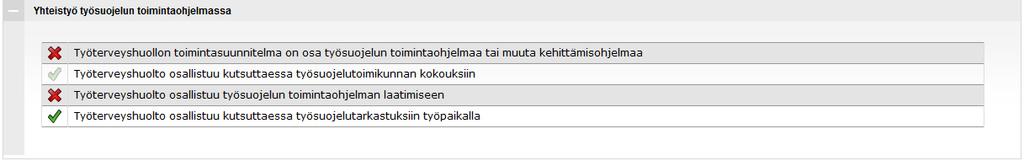 9/30 3.2.2.2 Yhteistyö työsuojelun toimintaohjelmassa Työterveyshuollon yhteystyötavat valitaan listasta.