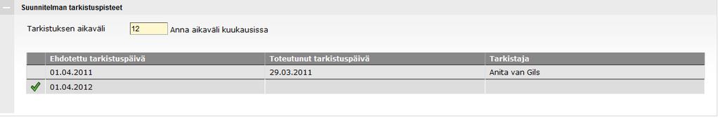 Sopimuksen tietoja voi tarkistaa tai muuttaa. Kun sopimus suljetaan, näkymä palaa takaisin toimintasuunnitelmaan. Molemmille korvausluokille on sisältöä kuvaavat tekstikentät.