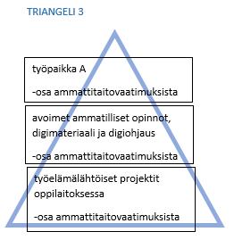 Osa ammattitaitovaatimuksista saavutetaan työpaikalla, osa oppilaitosympäristössä toteutettavissa