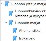 Valitse kirjanmerkki, jonka alapuolelle samalle tasolle uusi kirjanmerkki sijoitetaan. Jos et valitse kirjanmerkkiä, sijoitetaan uusi kirjanmerkki viimeiseksi. 2. Selaa esiin kirjanmerkin kohdesivu.