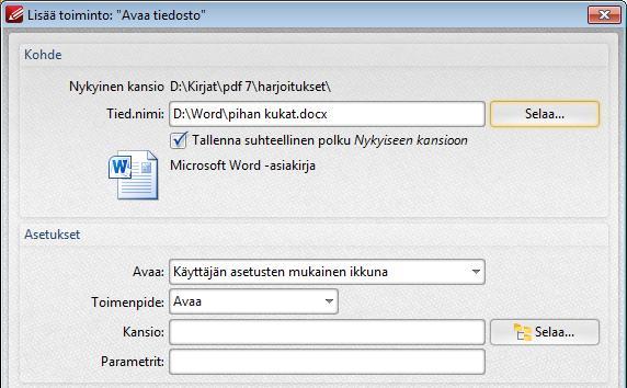 Voit myös käyttää esikatselukuvan näkymää tai nimettyjä kohteita samalla tavalla kuin hypyssä dokumentin sisällä. 6. Napsauta OK kaksi kertaa. 7.