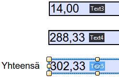 216 PDF-XChange ja Editor 7.0 Numeroille voit valita mm. desimaalien määrän, erottimen ja valuuttasymbolin.