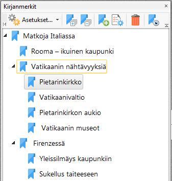 Myös dokumentin asetuspainike ikkunan vasemmassa alakulmassa sisältää ruutujen luettelon. Osa ruuduista löytyy työkaluina Koti (Home) -välilehdeltä.