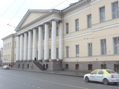 Petersburg, Russia. A. Basement of the Marble Palace (1768 1785). B. Stylobate and stairs of the Academy of Sciences (1783 1789).