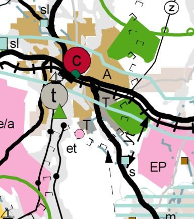 KAAVASELOSTUS 10.6.2015 12 Kuva 12. Ote Keski-Suomen maakuntakaavasta (lainvoimainen 10.12.2009). Suunnittelualueen likimääräinen sijainti on esitetty punaisella ympyrällä.