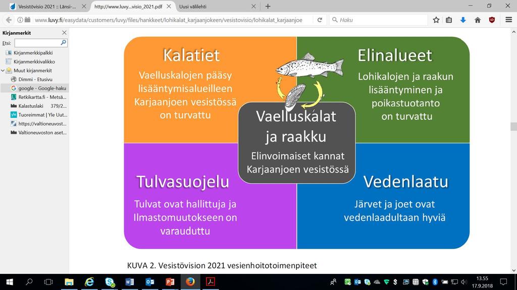 Lohikalat Karjaanjoelle vesistövisio 2021 Vesistön tilan parantaminen edellyttää