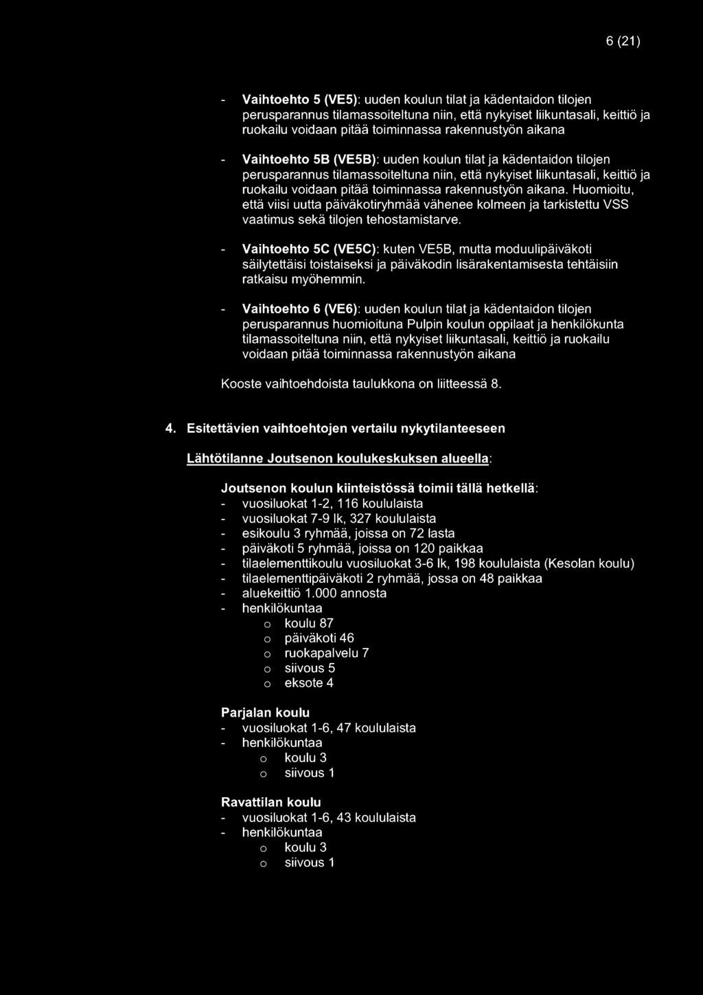 aikana. Huomioitu, että viisi uutta päiväkotiryhmää vähenee kolmeen ja tarkistettu VSS vaatimus sekä tilojen tehostamistarve.