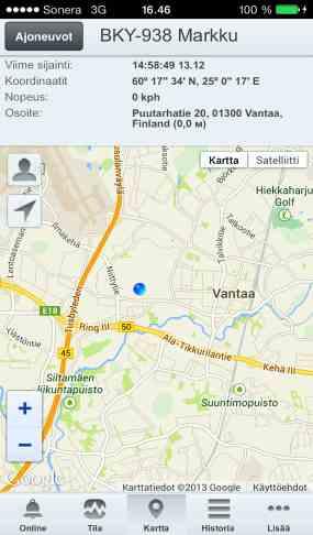 ajaa rajoitettua nopeutta lujempaa.