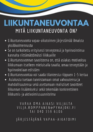 Pyhäjoen Kuulumiset 20.9.2018 sivu 5 Mahdollisuus tukea lasten ja nuorten liikuntaa VEETI TIIROLA Onko lapsesi kiinnostunut jääkiekosta?