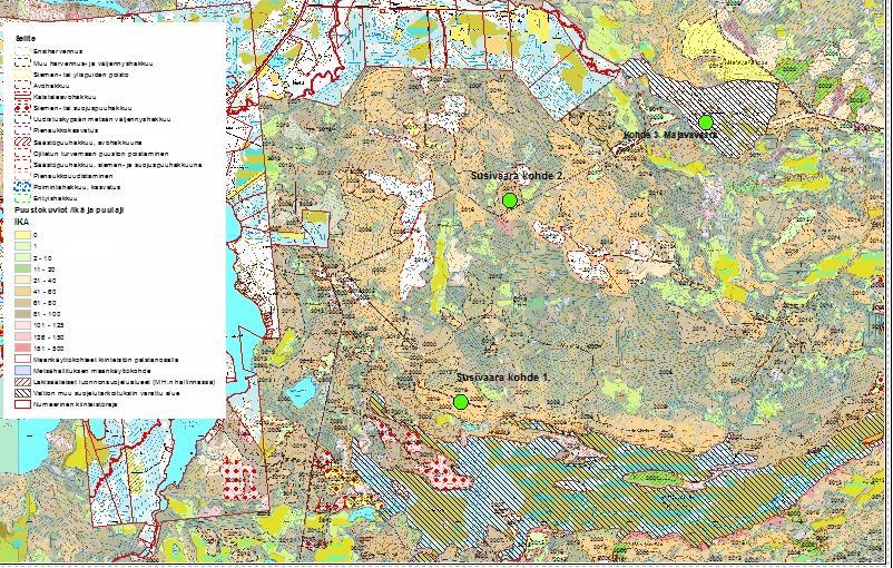 24 Kohde 6c. Majavavaaran suojelumetsä - perustettu aarnialueeksi 12.6.1964, nykyisin suojelumetsä MH:n Luontopalvelujen hallinnassa - 92 ha, josta metsämaata 80 ha.
