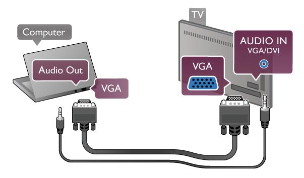 HDMI-liitäntä Liitä tietokone televisioon HDMI-kaapelilla.